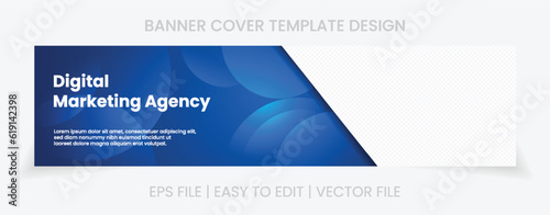 blue banner abstract background linkedin cover social media template vector design