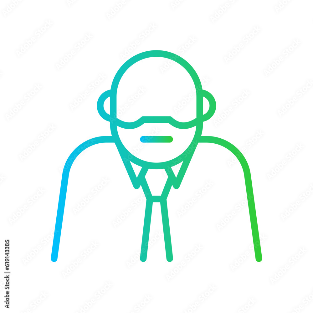 Executive Business and Finance icon with green and blue gradient outline style. people, employee, corporate, team, businessman, ceo, leader. Vector illustration Executive Business and Finance icon with green and blue gradient outline style. people, employee, corporate, team, businessman, ceo, leader. Vector illustration