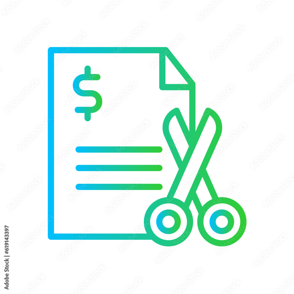 Tax Business and Finance icon with green and blue gradient outline style. money, payment, pay, dollar, document, invoice, paper. Vector illustration Tax Business and Finance icon with green and blue gradient outline style. money, payment, pay, dollar, document, invoice, paper. Vector illustration