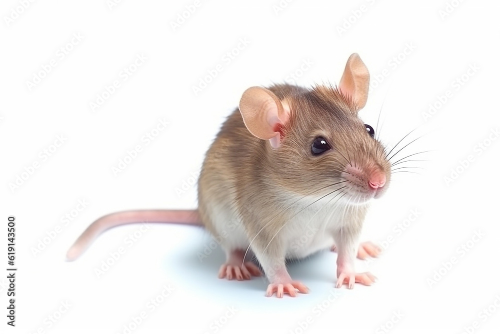 Rat isolated on white background.Generative Ai. Rat isolated on white background.Generative Ai.