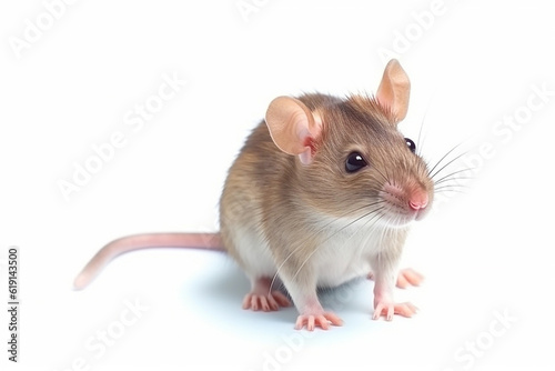 Rat isolated on white background.Generative Ai.