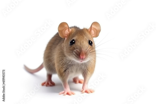 Rat isolated on white background.Generative Ai.