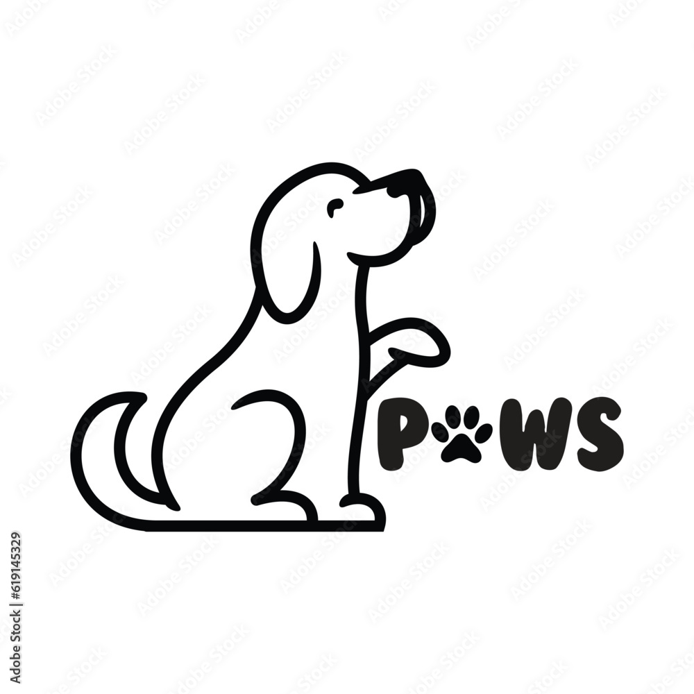 Obraz premium dog paw vector footprint icon french bulldog cartoon character symbol illustration doodle design