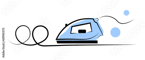 Iron on a white background. Vector illustration in doodle style