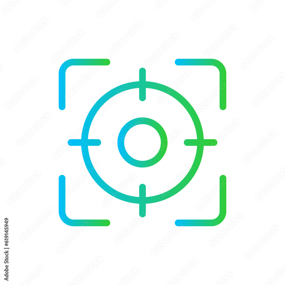 Target Business and Finance icon with green and blue gradient outline style. goal, success, strategy, concept, solution, arrow, idea. Vector illustration Target Business and Finance icon with green and blue gradient outline style. goal, success, strategy, concept, solution, arrow, idea. Vector illustration
