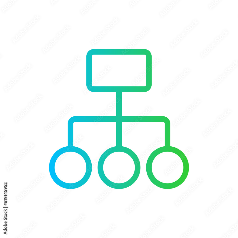 Hierarchy Business and Finance icon with green and blue gradient outline style. organization, team, people, corporate, partnership, workforce, structure. Vector illustration Hierarchy Business and Finance icon with green and blue gradient outline style. organization, team, people, corporate, partnership, workforce, structure. Vector illustration