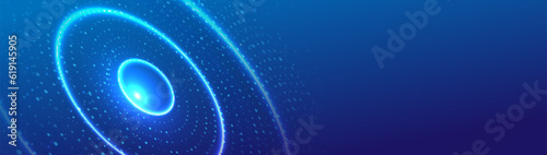 3D sound wavy with ripple effect background. Circular sound wave. Big Data. Vector illustration