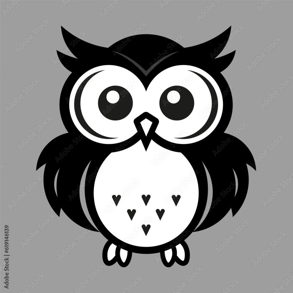 Simple logo design black owl