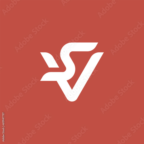 simple and elegant letter VS or SV logo
