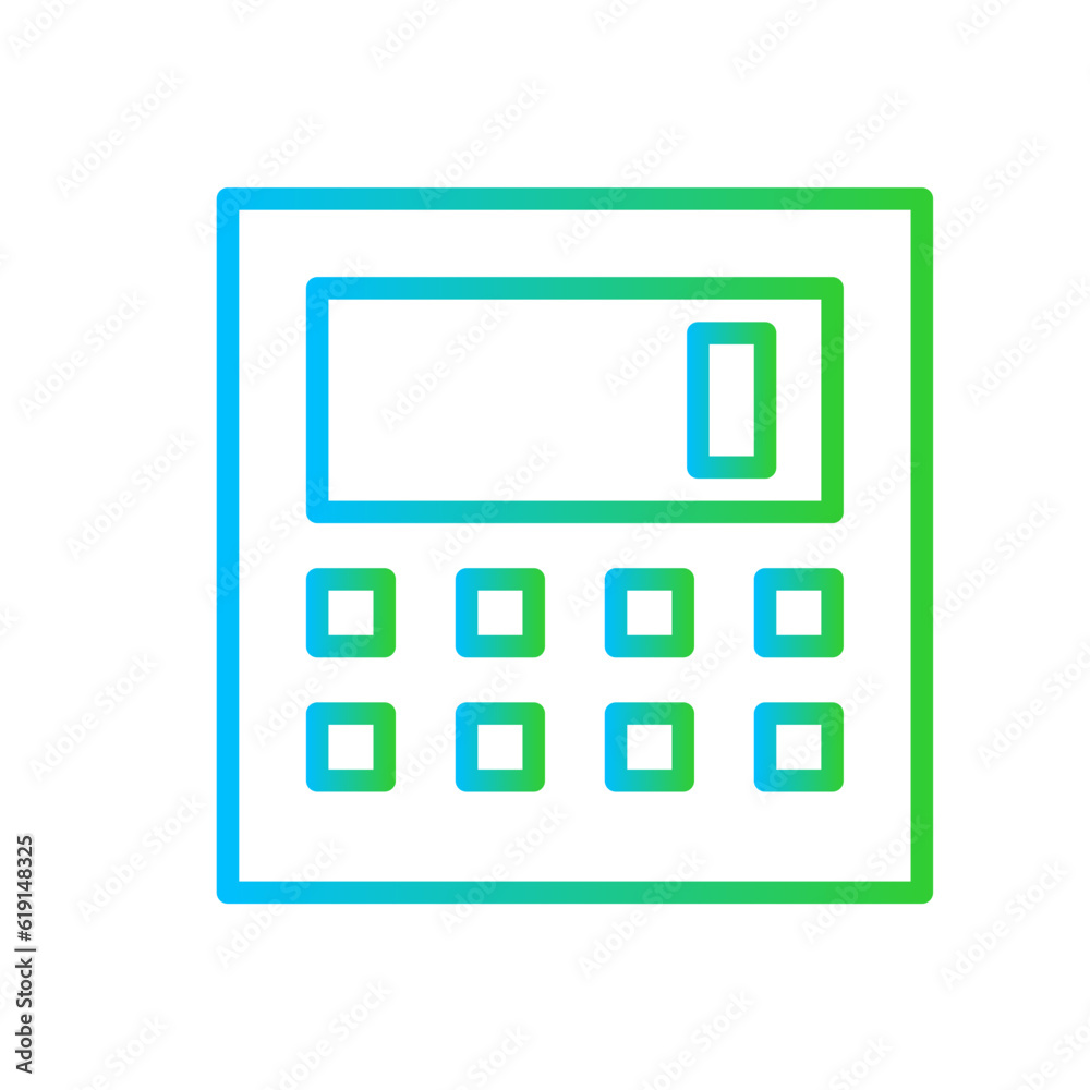 Calculator Business and Finance icon with green and blue gradient outline style. accounting, money, concept, calculation, button, mathematics, digital. Vector illustration Calculator Business and Finance icon with green and blue gradient outline style. accounting, money, concept, calculation, button, mathematics, digital. Vector illustration