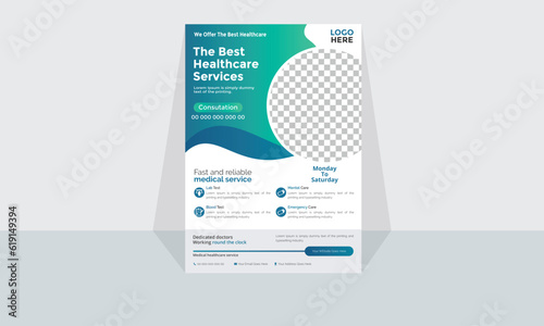 Modern Corporate and Creative Business Flyer Medical, Design Template Horizontal Name Flyer Simple and Clean Visiting Flyer Vector illustration Colorful Business Flyer ,Brochure Design