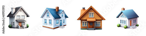 House clipart collection, vector, icons isolated on transparent background