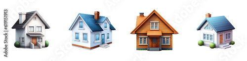 House clipart collection, vector, icons isolated on transparent background
