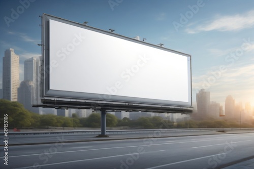 blank billboard with white space in the city made with Generative AI