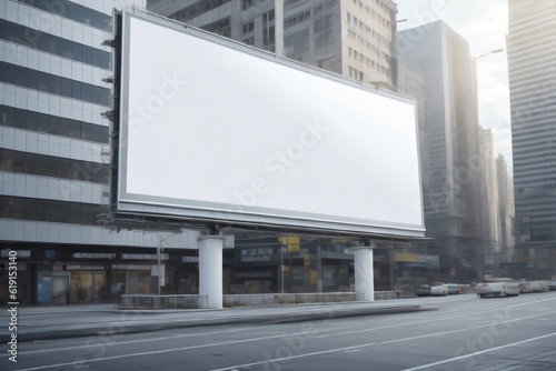 blank billboard with white space in the city made with Generative AI