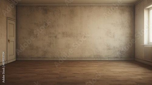 Vintage style empty room with old wall on background