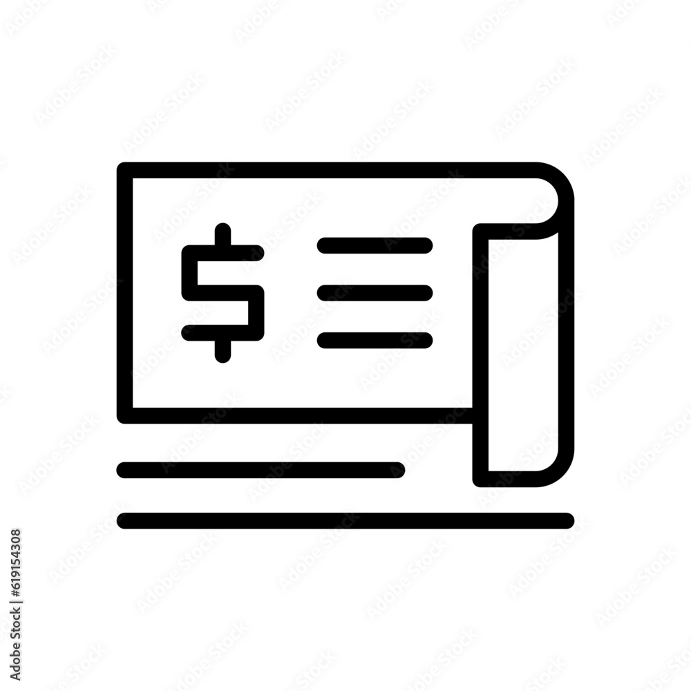 Invoice Business and Finance icon with black outline style. paper, document, payment, receipt, form, tax, bill. Vector illustration Invoice Business and Finance icon with black outline style. paper, document, payment, receipt, form, tax, bill. Vector illustration