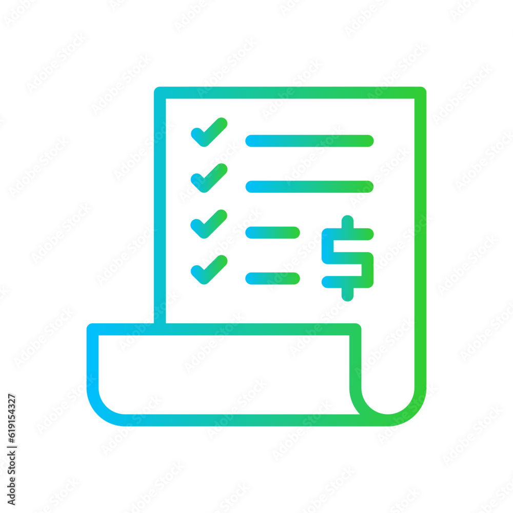 Checklist Business and Finance icon with green and blue gradient outline style. test, document, form, choice, checkmark, report, notebook. Vector illustration Checklist Business and Finance icon with green and blue gradient outline style. test, document, form, choice, checkmark, report, notebook. Vector illustration