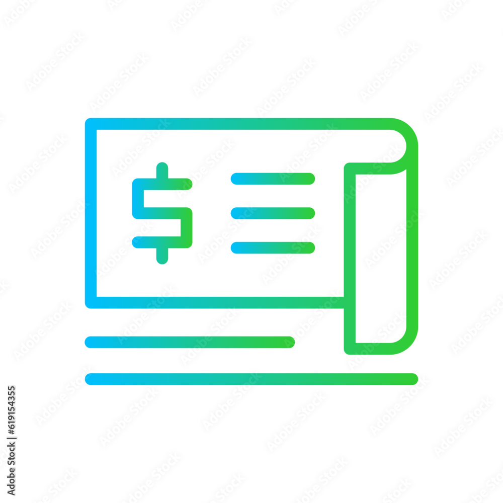 Invoice Business and Finance icon with green and blue gradient outline style. paper, document, payment, receipt, form, tax, bill. Vector illustration Invoice Business and Finance icon with green and blue gradient outline style. paper, document, payment, receipt, form, tax, bill. Vector illustration