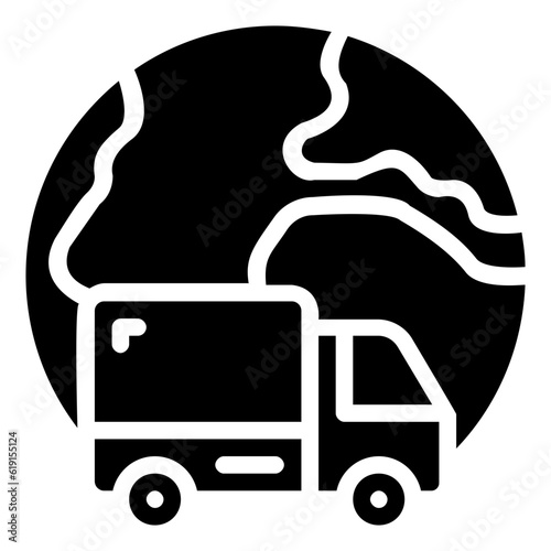 international delivery glyph vector icon