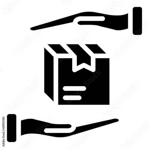 receive package glyph vector icon