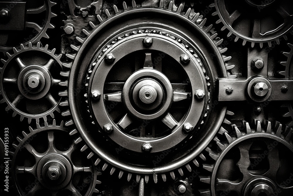 The combination of mechanical textures and atmospheric tones. Generative AI The combination of mechanical textures and atmospheric tones. Generative AI