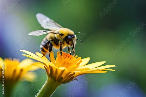 bee on a flower by AI generating