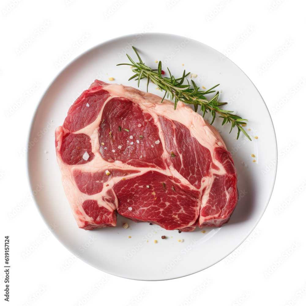 Raw Steak Isolated on a Transparent Background