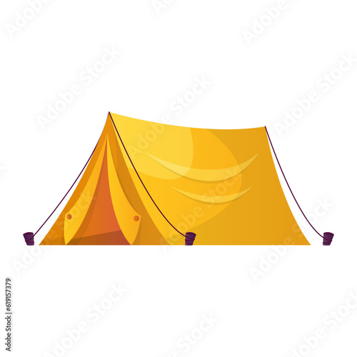 Camping mountaineering tent, army expedition, shelter on nature, campsite canopy dome. Active recreation, tourists, summer vacation. Traveler camp at nature. Hiking, travel activity. 