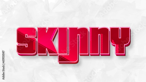 Editable text effect, skinny and cartoon  text style