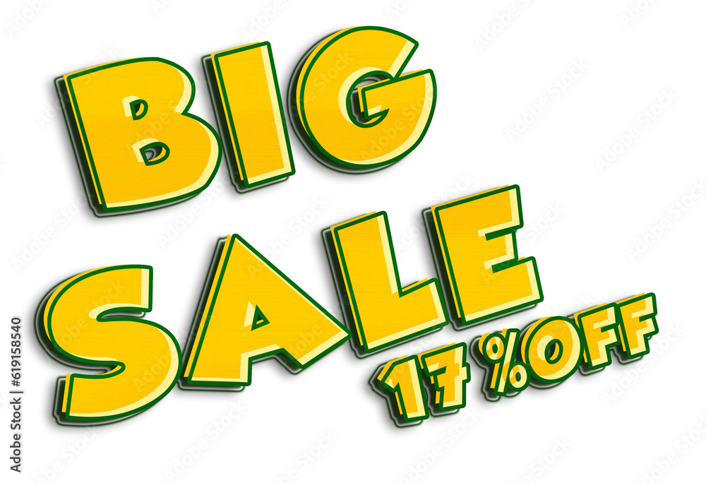 big sale text 17 off