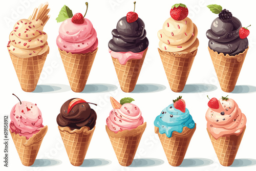 set of ice cream
