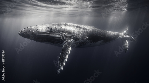 whale in the sea HD 8K wallpaper Stock Photographic Image