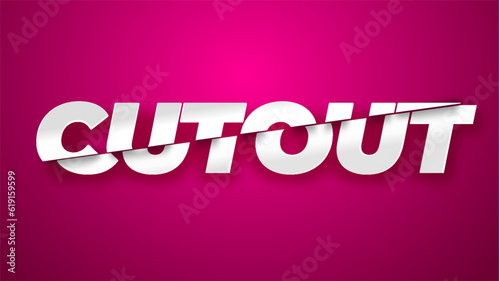 Cutout text effect, editable sliced text style