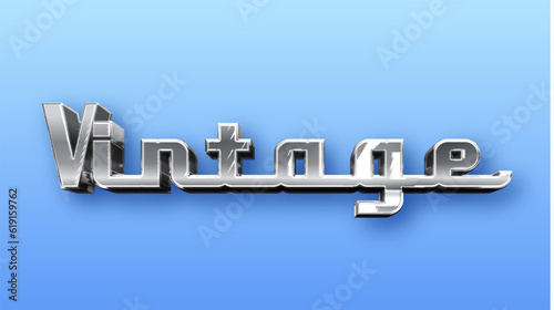 Vintage classic car text effect, editable 80s silver text style