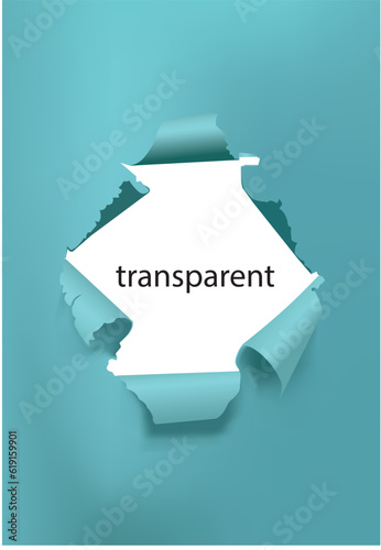 realistic hole in blue paper background vector illustration