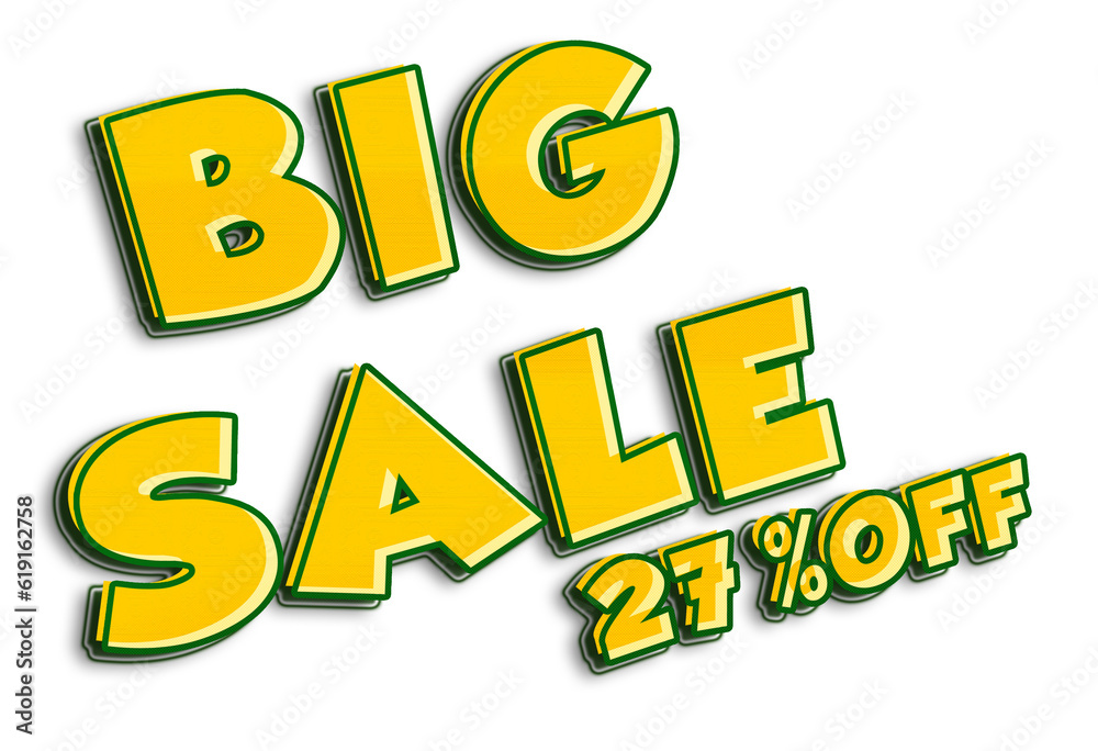 big sale text 27 off