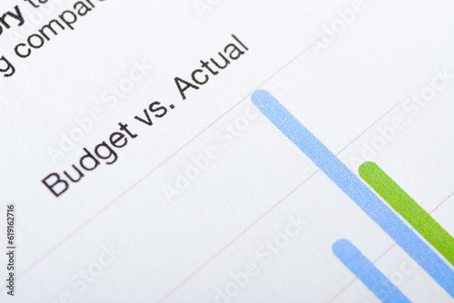 Fotografija A close-up view of the phrase budget vc actual exemplifying the concept of wise spending