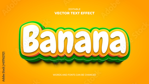 banana editable text effect with green and yellow color