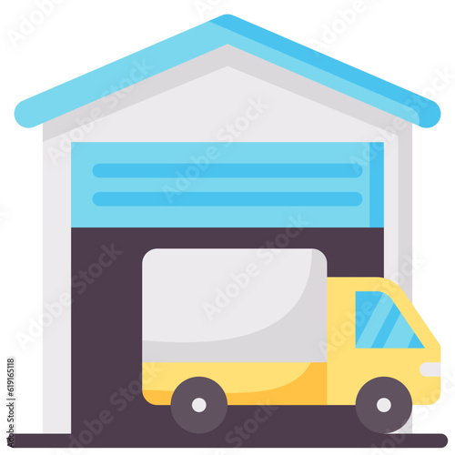 warehouse flat vector icon