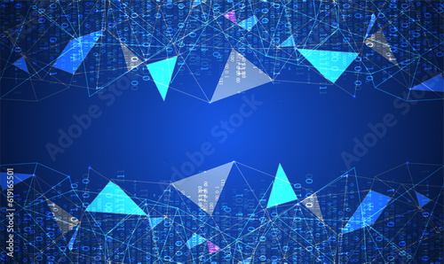 Technology background. Big data concept. Binary computer code.  Vector illustration.