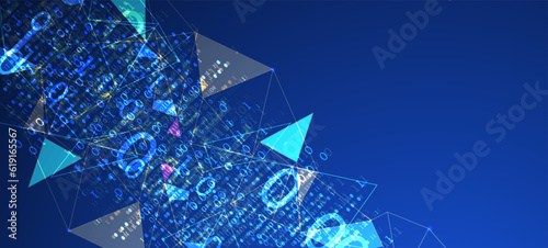 Technology background. Big data concept. Binary computer code.  Vector illustration.