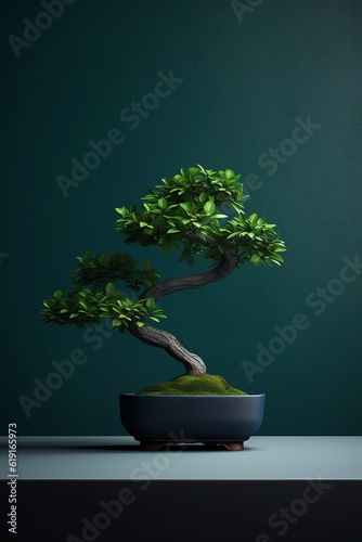 Japanese bonsai for my hobby on a green background