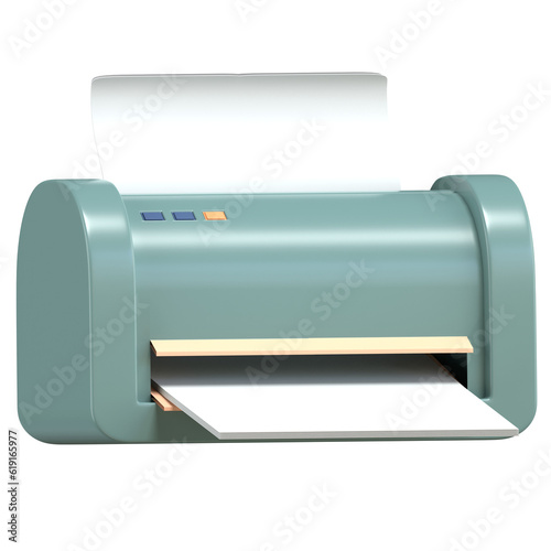 3d illustration of printer with high quality render