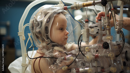 Industrial industry of making babies , eugenics illustration concept