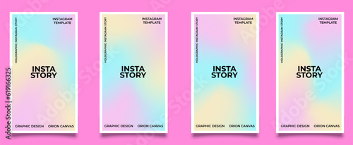 Instagram story templates. Beautiful modern art poster cover design. Invitation, greeting card or post template with gradient. Wavy pink gradient layout wallpaper set. Eps 10