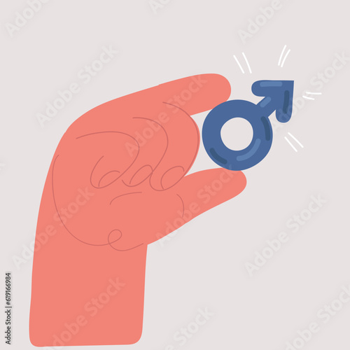 Cartoon illustration of Female Symbols. Masculine signs.