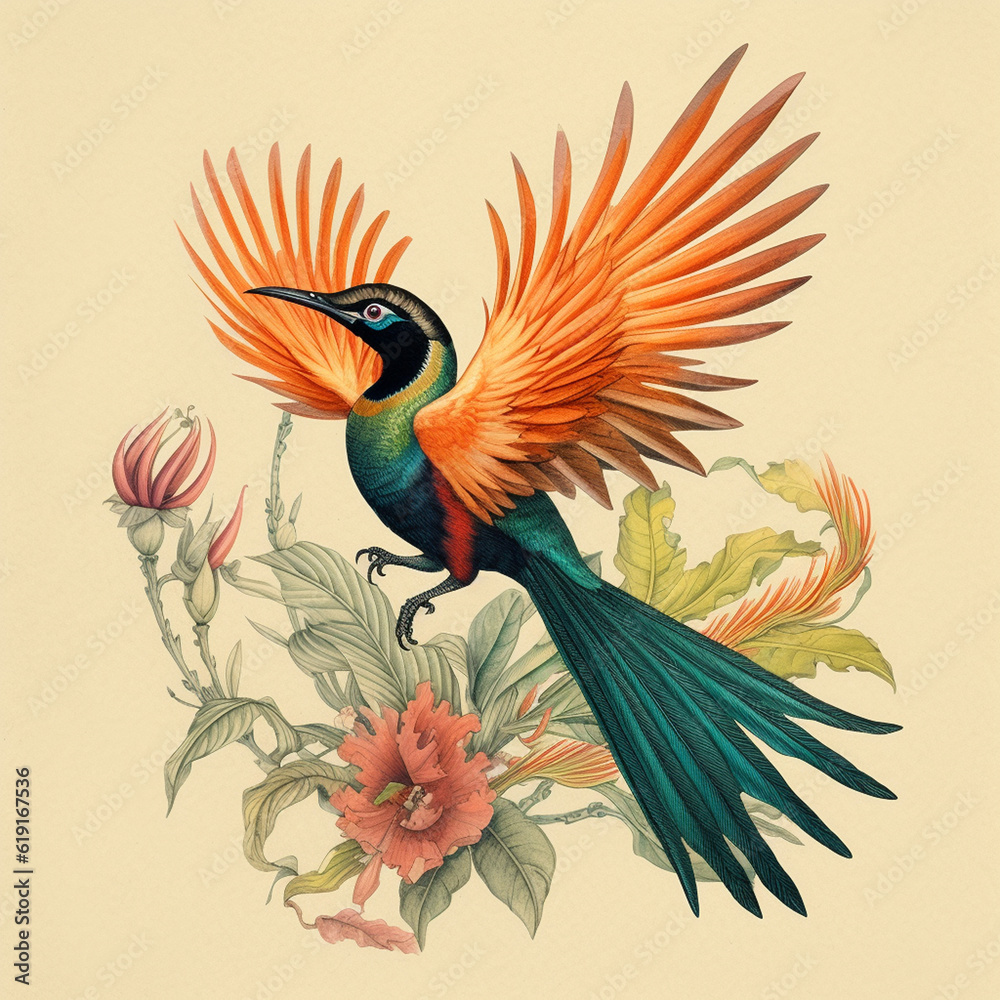 illustration of the bird of paradise icon in Papua