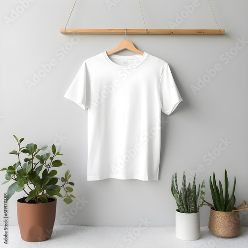 tshirt mockup on clothes hanger bella canvas mock up in minimal style