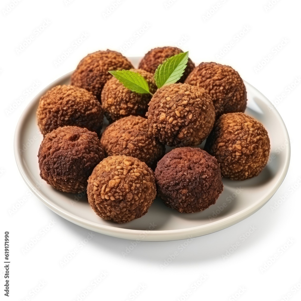 Falafel isolated on white (generative AI) Falafel isolated on white (generative AI)